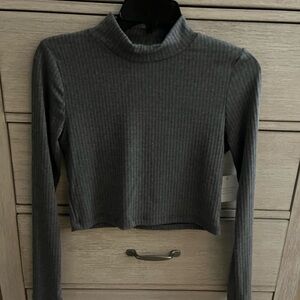 Altard State Cropped Gray Long Sleeve Top
